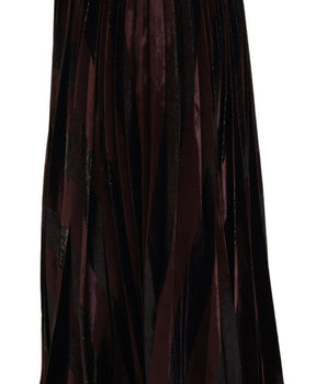 Dolce & Gabbana Brown Polyester High Waist A-line Maxi Skirt