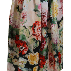 Dolce &amp; Gabbana Exquisite High Waist Floral Silk Skirt