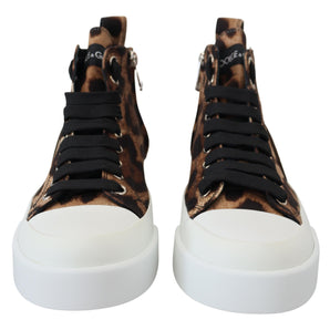 Dolce & Gabbana Exquisite Leopard Print Mid-Top Sneakers