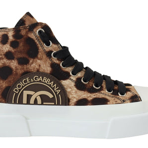 Dolce & Gabbana Exquisite Leopard Print Mid-Top Sneakers