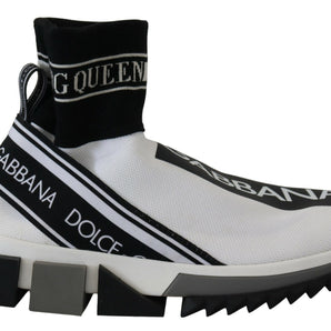 Dolce &amp; Gabbana Chic Black and White Sorrento Slip-On Sneakers