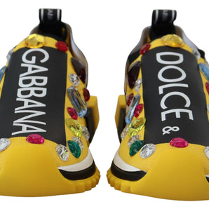 Dolce &amp; Gabbana Exquisite Yellow Techno Fabric Sneakers