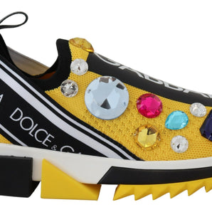 Dolce &amp; Gabbana Exquisite Yellow Techno Fabric Sneakers