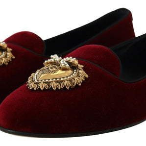 Dolce &amp; Gabbana Mocasines Devotion De Terciopelo Burdeos