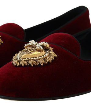 Dolce &amp; Gabbana Mocasines Devotion De Terciopelo Burdeos