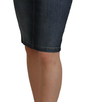 Fiorucci Chic Falda vaquera azul oscuro de cintura media