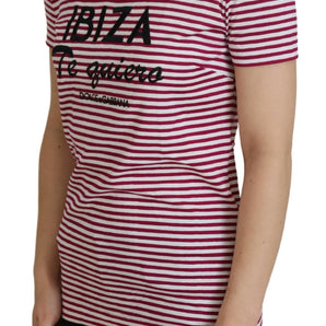 Camiseta con cuello redondo Ibiza a rayas exclusiva de Dolce &amp; Gabbana