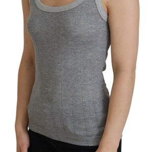 Dolce &amp; Gabbana Chic Gray Sleeveless Modal-Cotton Top