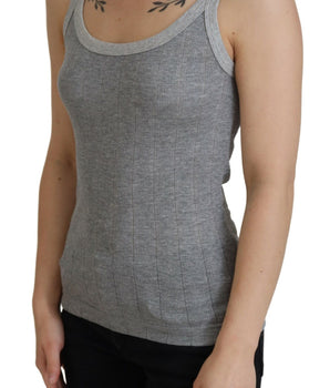 Dolce &amp; Gabbana Chic Gray Sleeveless Modal-Cotton Top