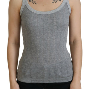 Dolce & Gabbana Chic Gray Sleeveless Modal-Cotton Top