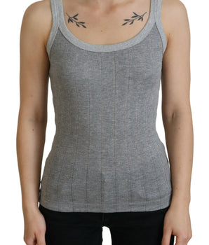 Dolce &amp; Gabbana Chic Gray Sleeveless Modal-Cotton Top