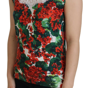 Dolce &amp; Gabbana Chic Floral Print Tank Top Vest