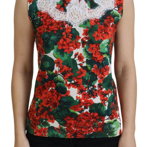 Dolce &amp; Gabbana Chic Floral Print Tank Top Vest