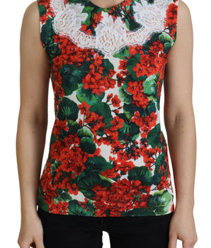 Dolce &amp; Gabbana Chaleco sin mangas con estampado floral elegante