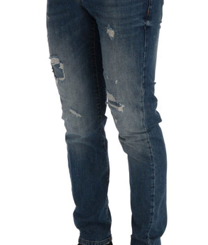 Frankie Morello Svelte Italian Denim - Slim Fit Blue Jeans Frankie Morello 