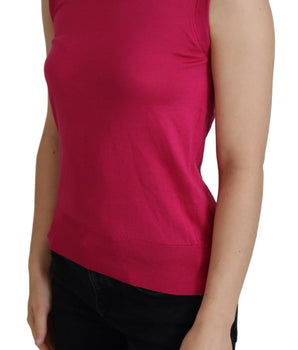 Dolce &amp; Gabbana Chaleco sin mangas de seda rosa elegante