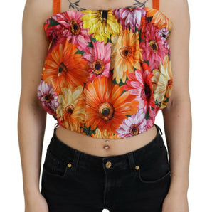 Dolce &amp; Gabbana Floral Elegance Sleeveless Cropped Top