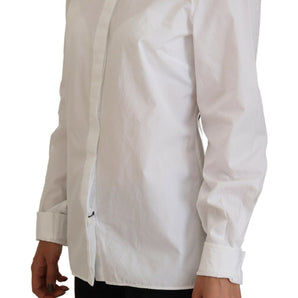 Dolce & Gabbana Elegant White Cotton Button-Up Top