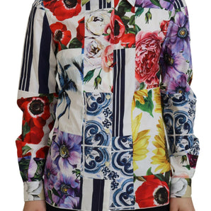 Dolce & Gabbana Elegant Floral Cotton Long Sleeve Top