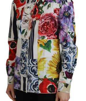 Dolce &amp; Gabbana Top elegante de manga larga de algodón floral