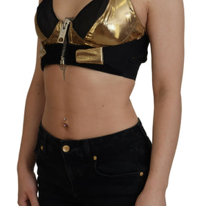 Dolce &amp; Gabbana Elegant Cropped Top with Front Zipper