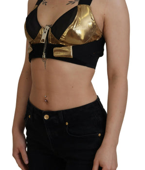 Dolce &amp; Gabbana Top corto elegante con cremallera frontal