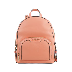 Michael Kors Jaycee Medium Sherbert Pebbled Leather Zip Pocket Backpack Bookbag