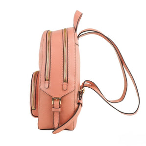 Michael Kors Jaycee Medium Sherbert Pebbled Leather Zip Pocket Backpack Bookbag