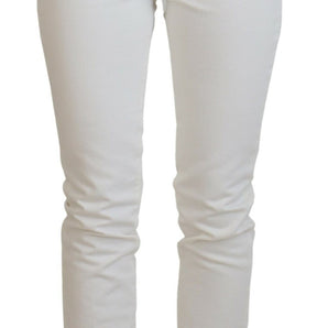 Dolce & Gabbana Svelte High Waist Slim Jeans in Off White