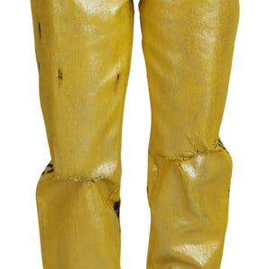 Dolce &amp; Gabbana Chic High Waist Straight Jeans in Vibrant Yellow