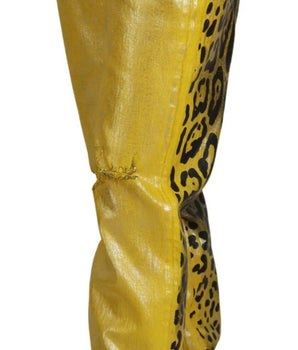 Dolce &amp; Gabbana Vaqueros rectos elegantes de cintura alta en amarillo vibrante