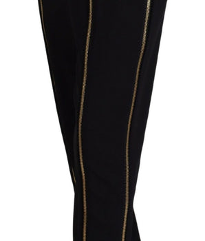 Dolce & Gabbana Black Wool High Waist Tapered Pants