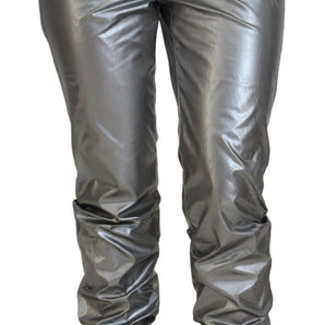 Dolce &amp; Gabbana Elegant High Waist Skinny Pants in Silver