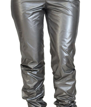 Dolce & Gabbana Metallic Silver High Waist Skinny Pants