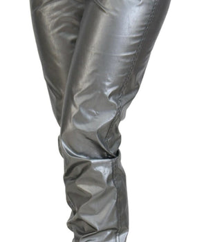 Dolce & Gabbana Metallic Silver High Waist Skinny Pants