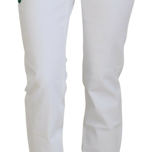 Dolce & Gabbana Elegant White Mid Waist Skinny Jeans