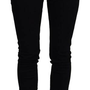 Dolce & Gabbana Chic High Waist Slim Fit Black Jeans