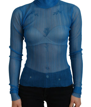 Dolce &amp; Gabbana Elegante blusa de malla azul