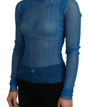 Dolce &amp; Gabbana Elegante blusa de malla azul