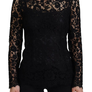 Dolce &amp; Gabbana Elegant Floral Lace Long Sleeve Top