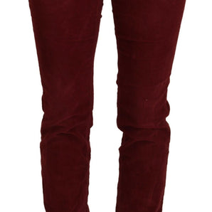 Dolce &amp; Gabbana Chic Maroon Corduroy Pants