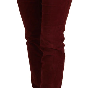 Dolce &amp; Gabbana Chic Maroon Corduroy Pants