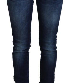 Acht Blue Cotton Low Waist Slim Fit Women Casual Denim Jeans