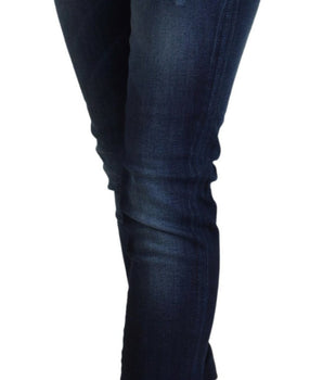 Acht Blue Cotton Low Waist Slim Fit Women Casual Denim Jeans