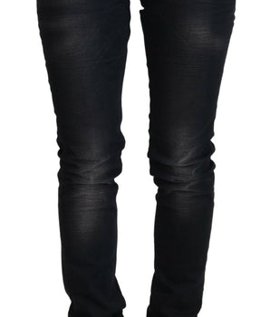 Acht Black Washed Cotton Skinny Women's Casual Denim Jeans