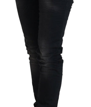 Acht Black Washed Cotton Skinny Women's Casual Denim Jeans