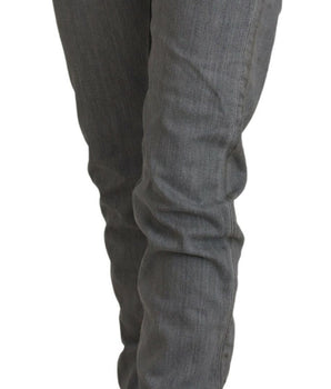 Care Label Gray Washed Cotton Skinny Women Casual Denim Jeans