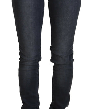 Acht Gray Cotton Skinny Low Waist Women Casual Denim Jeans