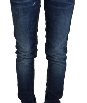 Acht Blue Washed Cotton Low Waist Women Casual  Jeans