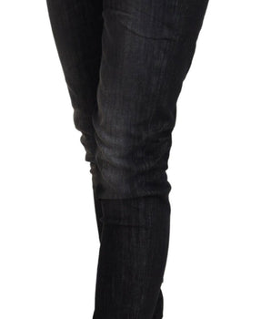 Fiorucci Black Cotton Low Waist Skinny Women Casual Jeans